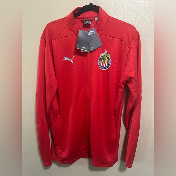 Puma Club Deportiva Guadalajara Chivas Men's Training Jacket Red Size Medium NEW - Picture 1 of 7